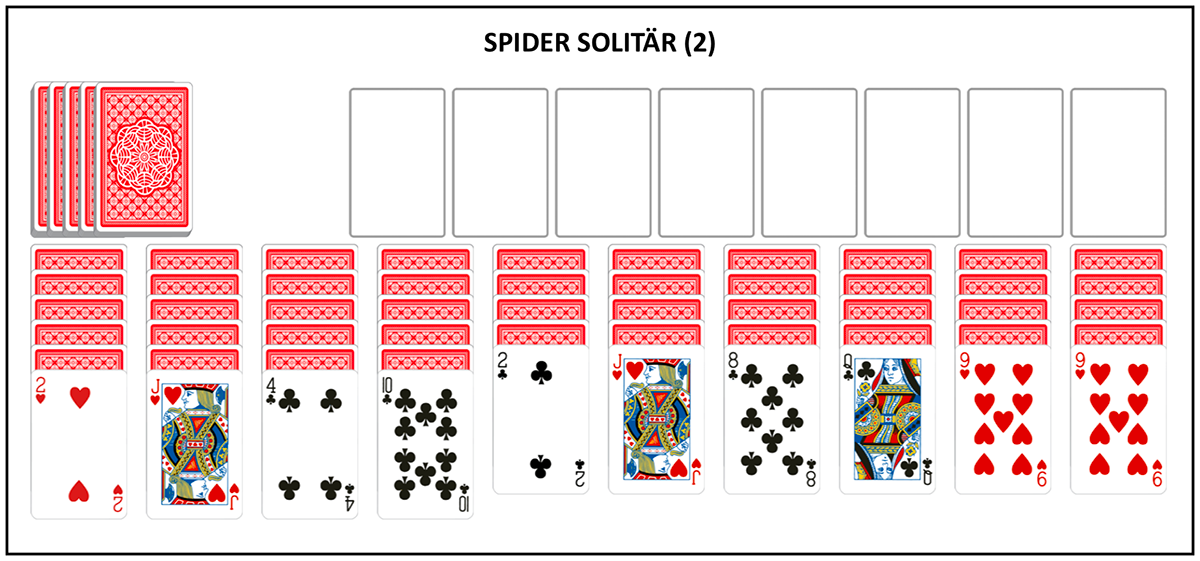 Spider Solitär mit 2 Farben